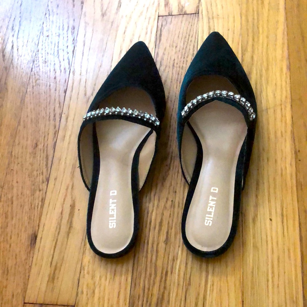Silent D (Anthropologie) Embellished Velvet Mules